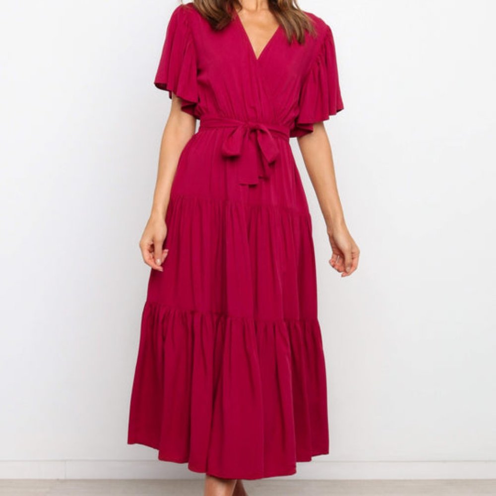 NWOT PETAL & PUP BARKER DRESS IN WINE - Picture 7 of 9